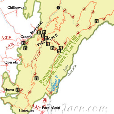 Mapa Parque Natural Sierra de Cazorla