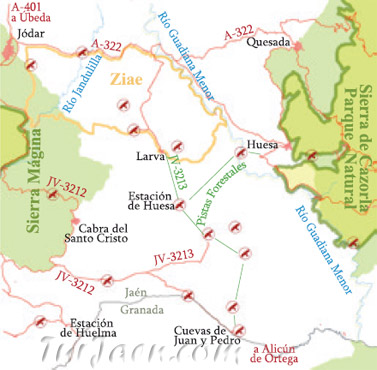 Mapa Subdesiertos y Guadiana Menor